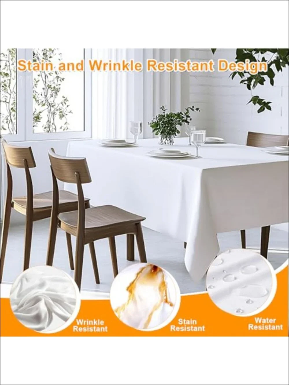 10 Pack 60x102In Rectangle Polyester Table Cloths Stain Resistant